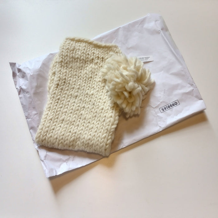 Chunky Knit Christmas Stocking - Cream 7