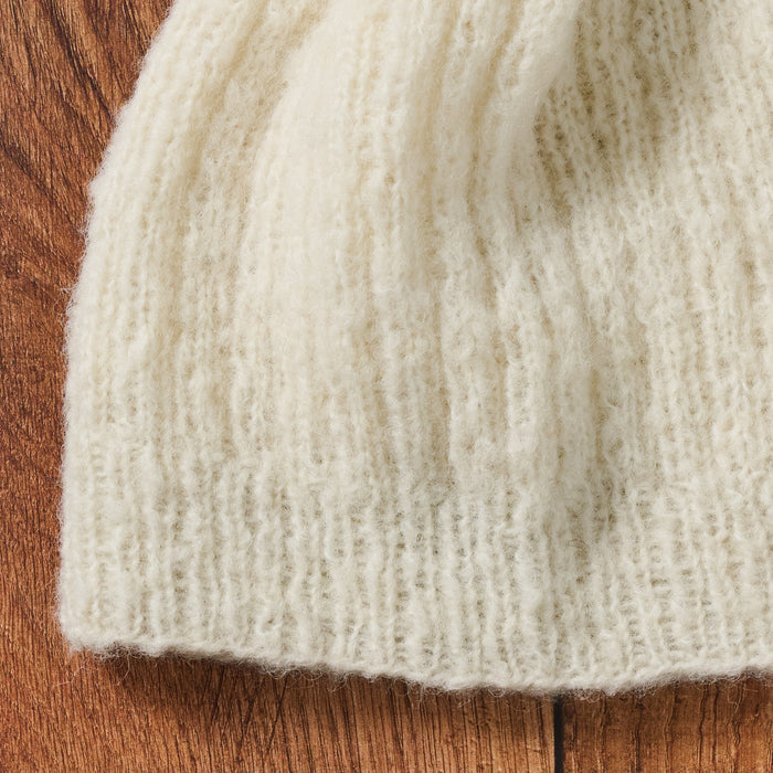 Ivory Wool Knit Hat 3