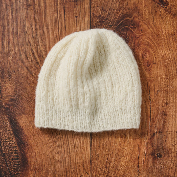 Ivory Wool Knit Hat 1