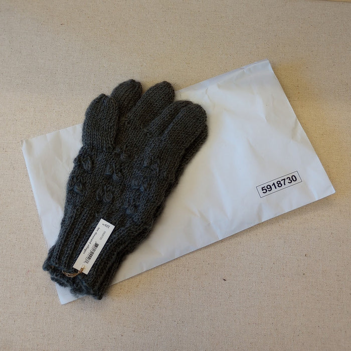 Gray Knobby Wool Gloves 5