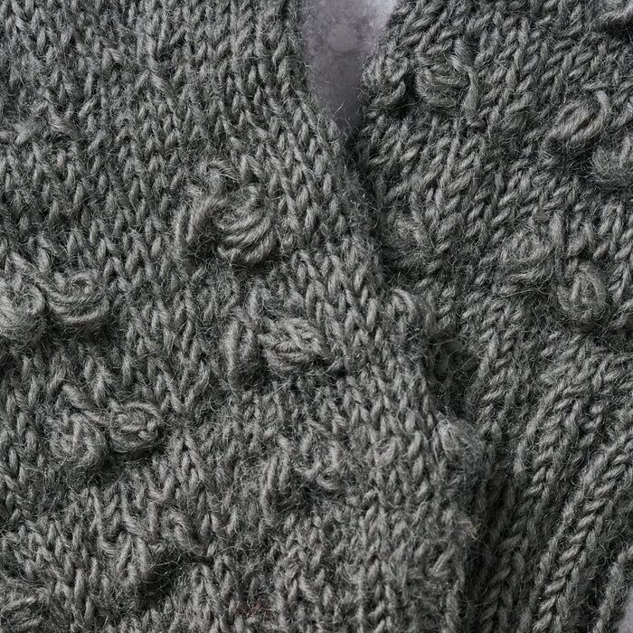 Gray Knobby Wool Gloves 4