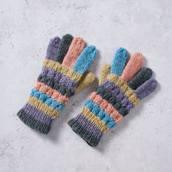 Pastel Stripes Wool Gloves