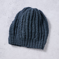 Winter Sky Ribbed Wool Hat