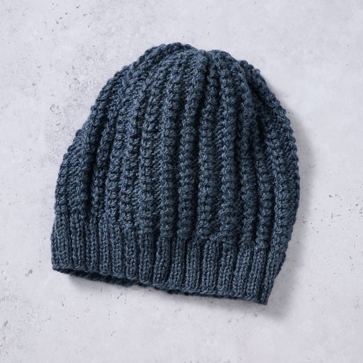 Winter Sky Ribbed Wool Hat