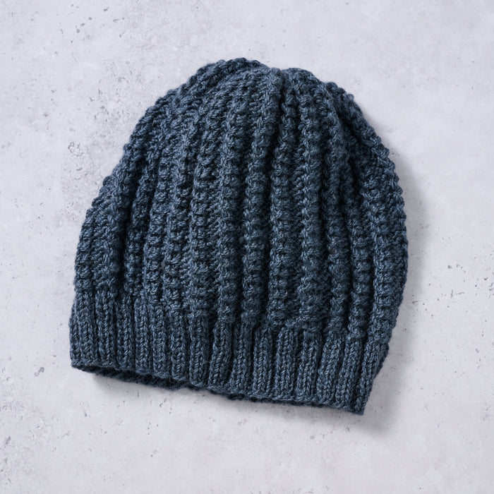 Winter Sky Ribbed Wool Hat 1