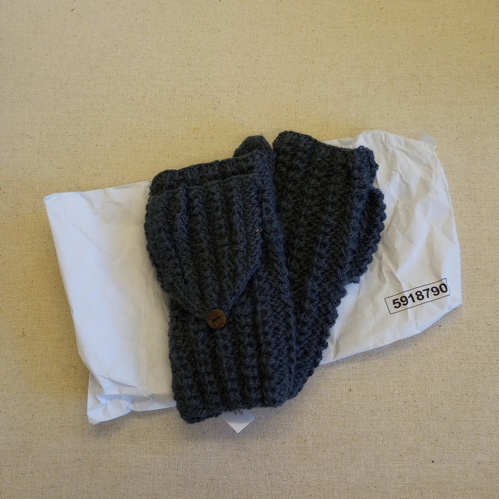 Winter Sky Ribbed Wool Convertible Mittens 6