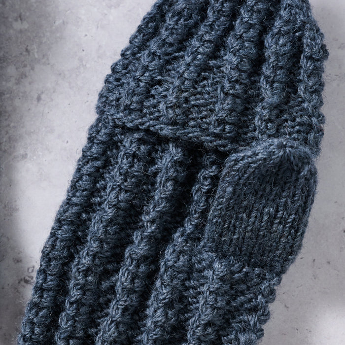 Winter Sky Ribbed Wool Convertible Mittens 5