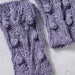 Purple Cable Knit Wrist Warmers thumbnail 3