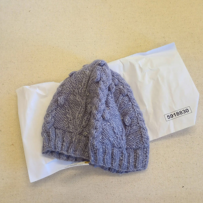 Purple Flowers Cable Knit Hat 5