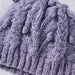 Purple Flowers Cable Knit Hat thumbnail 3