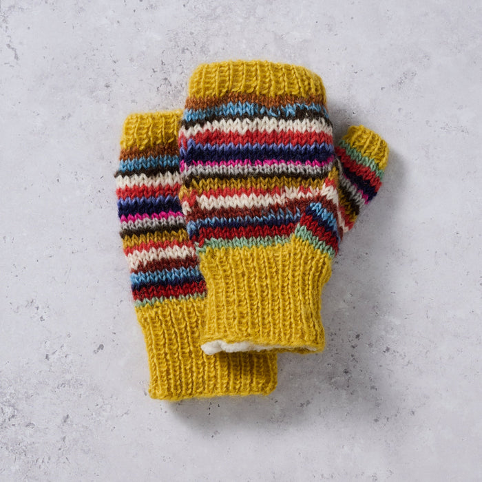 Golden Striped Wrist Warmers 5