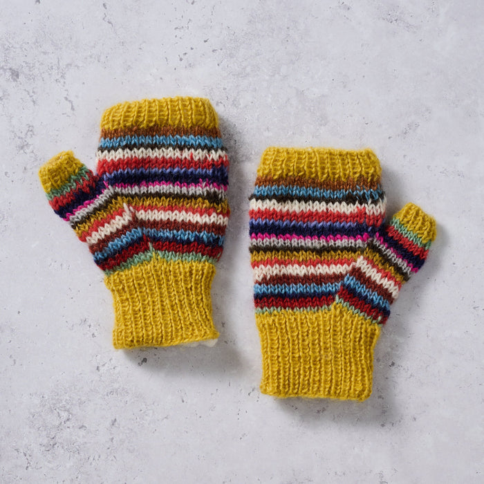 Golden Striped Wrist Warmers 4