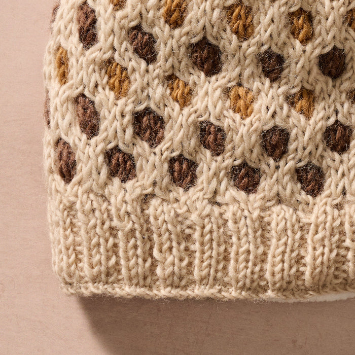 Nabina Waffle Weave Pom Beanie 2