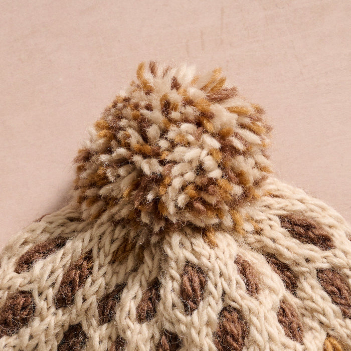 Nabina Waffle Weave Pom Beanie 3
