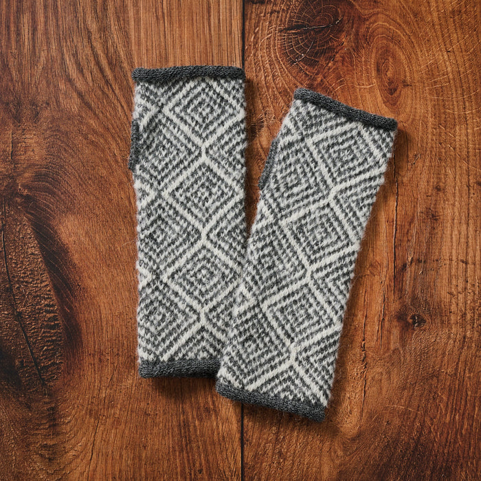 Geometric Alpaca Wool Wrist Warmers 2