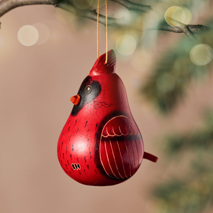 Cardinal Gourd Ornament 2
