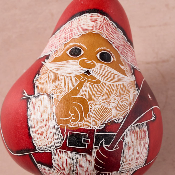 Santa Gourd Ornament 2