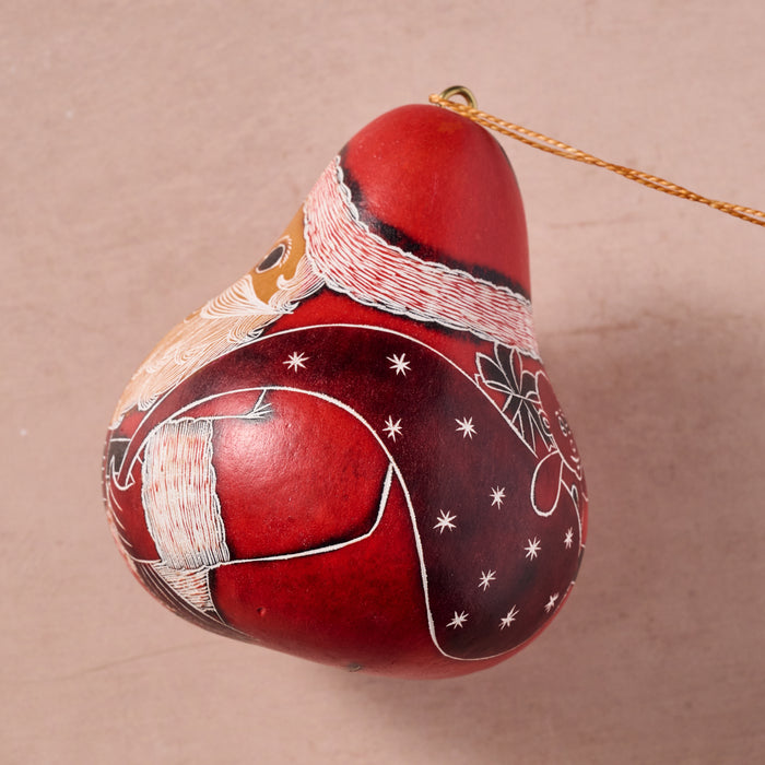 Santa Gourd Ornament 3
