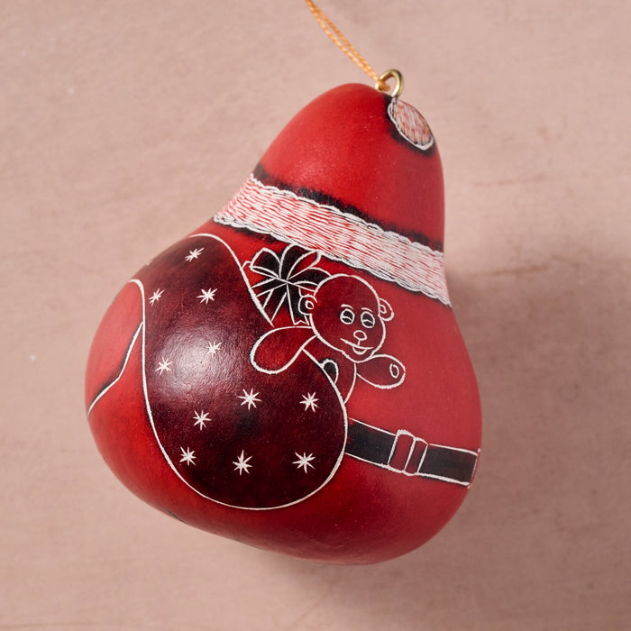 Santa Gourd Ornament 4