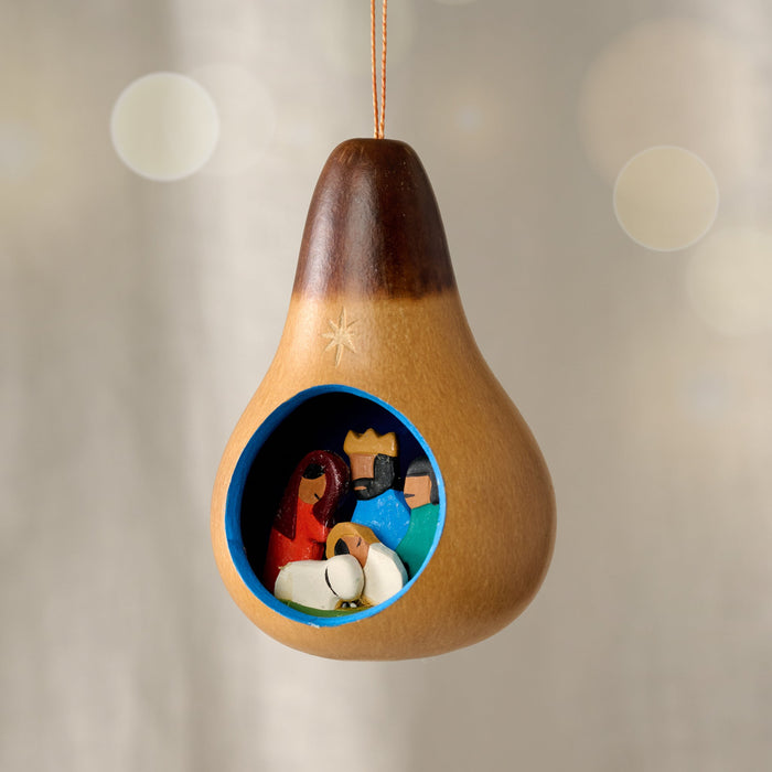 Kurku Modern Nativity Gourd Ornament 1