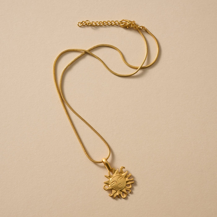 Calida Gold Plate Sun Pendant Necklace 3