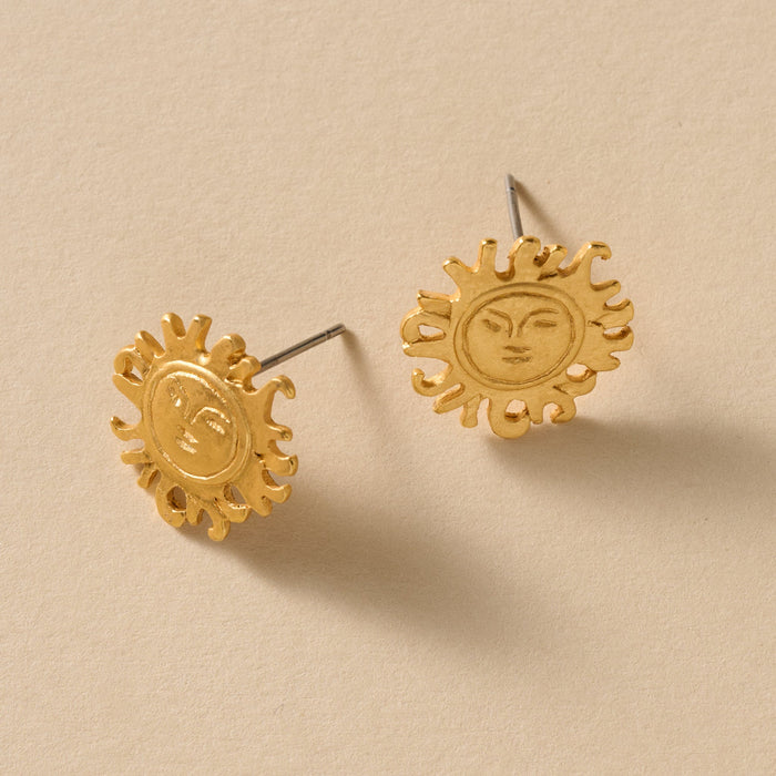Calida Gold Plate Sun Post Earrings 2