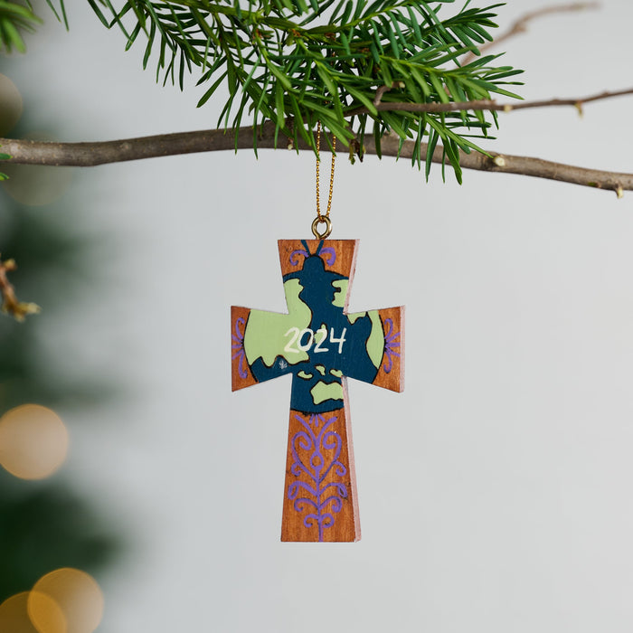 Peace On Earth Cross Ornament - Collectible 2024 3