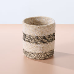 Dorakata Stitched Jute Basket - 5.5"H