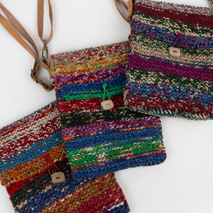 Naisha Sari Handknit Crossbody Bag - Assorted Colors 2
