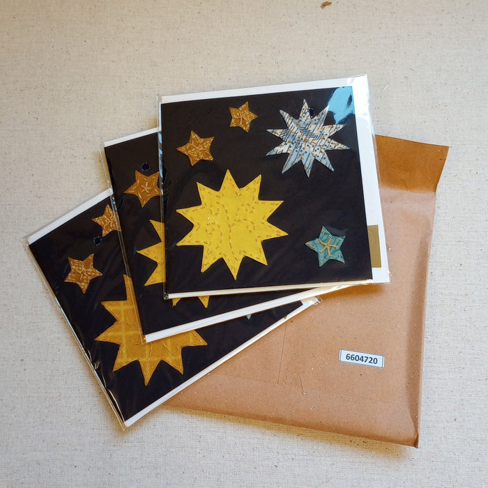 Kantha Stitched Stars Card 4