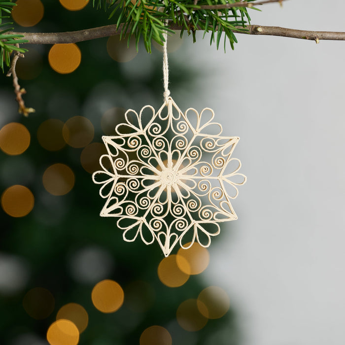 Quilled Cream Snowflake Ornament 1