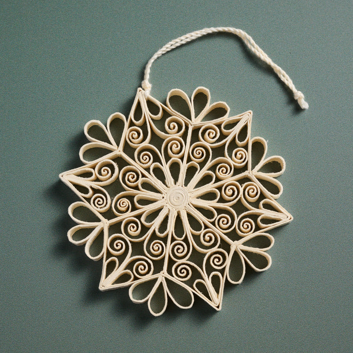 Quilled Cream Snowflake Ornament 2