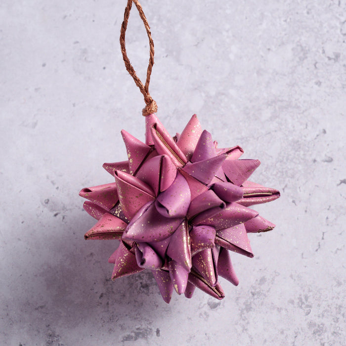 Supernova Folded Ball Ornament - Pink 2