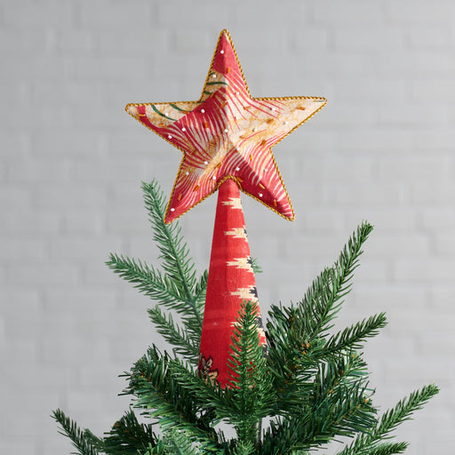 Upcycled Assorted Sari Star Tree Topper