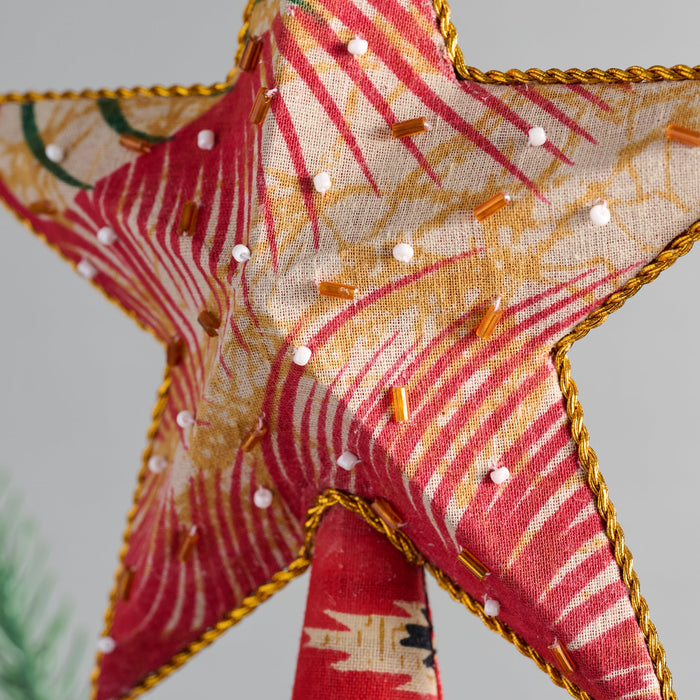 Upcycled Assorted Sari Star Tree Topper 4