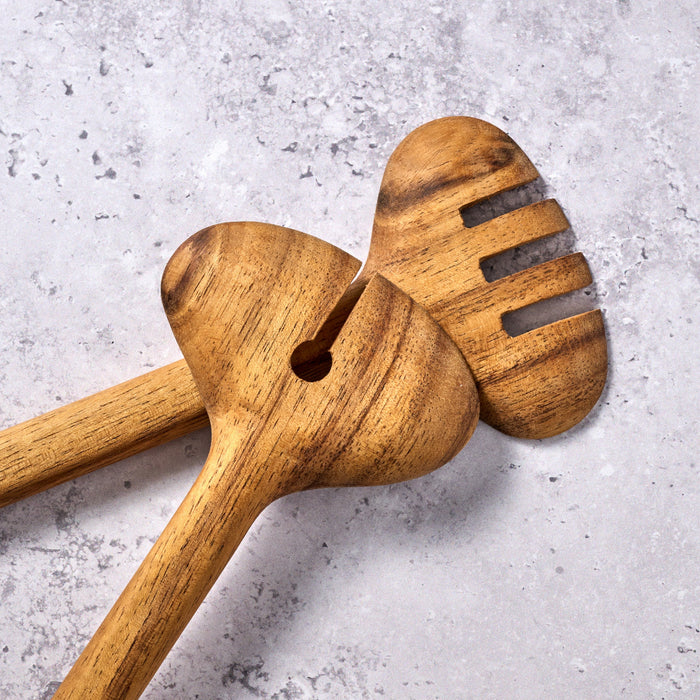 Albesia Wood Salad Servers 3