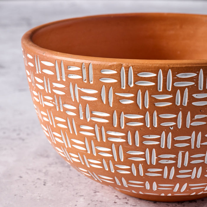 Lattice Lines Terracotta Bowl 3