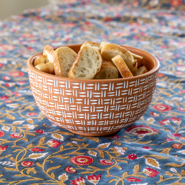 Lattice Lines Terracotta Bowl 1