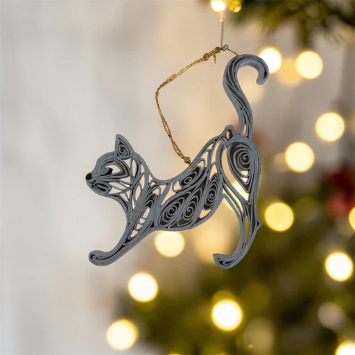 Dhusara Quilled Cat Ornament