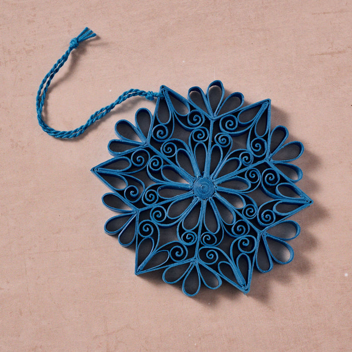 Kula Quilled Snowflake Ornament - Blue 2