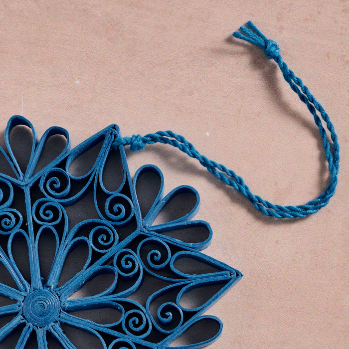 Kula Quilled Snowflake Ornament - Blue 4