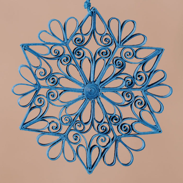 Kula Quilled Snowflake Ornament - Blue 3