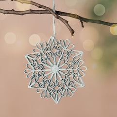 Kula Quilled Snowflake Ornament - Silver