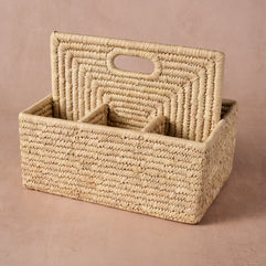 Pleta Woven Date Palm Leaf Utensil Caddy