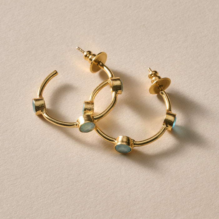 Mira Chalcendony Hoop Earrings 2