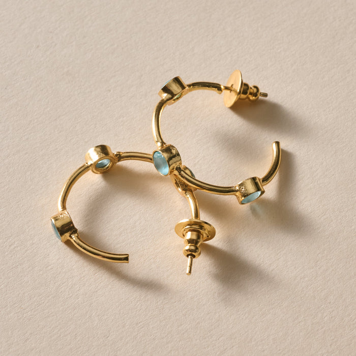 Mira Chalcendony Hoop Earrings 3