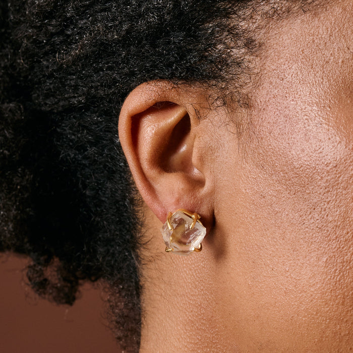 Chaya Clear Quartz Stud Earrings 4
