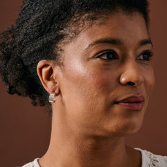 Hiral Brushed Silver Hoop Earrings