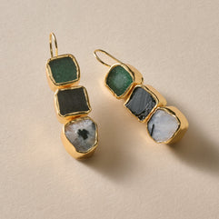Ishira Triple Stone Earrings