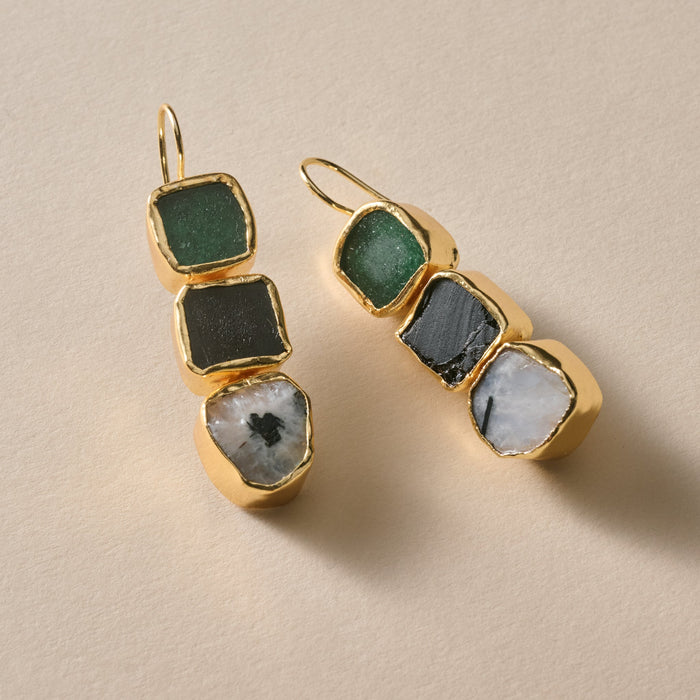 Ishira Triple Stone Earrings 1
